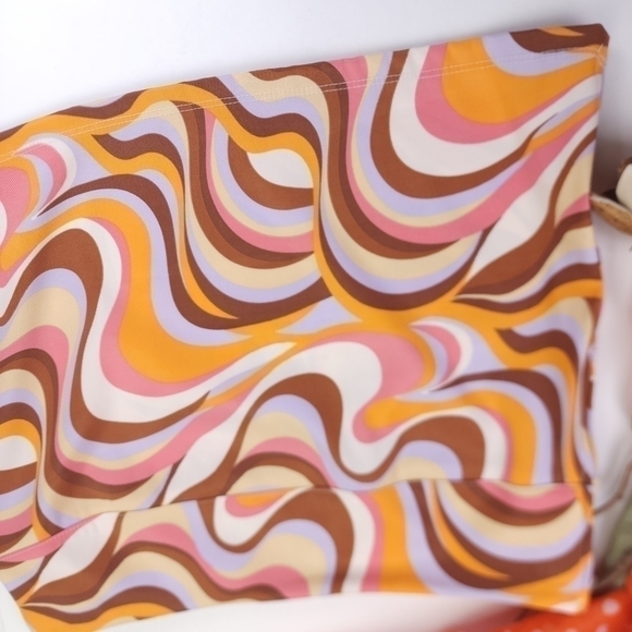 New ALTAR'D STATE Retro Cream Brown Mauve Swirl Skirt Sz m - Picture 7 of 11